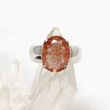 Rutilated Quartz (Red) Oval Faceted Ring Size 6.5 PRGJ601