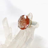 Rutilated Quartz (Red) Oval Faceted Ring Size 6.5 PRGJ601