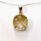 Rutilated Quartz Round Faceted Pendant PPGJ840