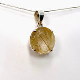 Rutilated Quartz Round Faceted Pendant PPGJ840