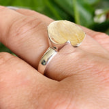 Rutilated Quartz Round Faceted Ring Size 9.5 PRGJ605