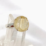 Rutilated Quartz Round Faceted Ring Size 9.5 PRGJ605