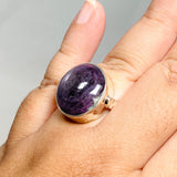 Sapphire Oval Ring with Hammered Band Size 11 KRGJ3189 - Nature's Magick