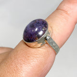 Sapphire Oval Ring with Hammered Band Size 8 KRGJ3187 - Nature's Magick