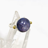 Sapphire Round Ring with Brass Accents Size 9 KRGJ3179 - Nature's Magick