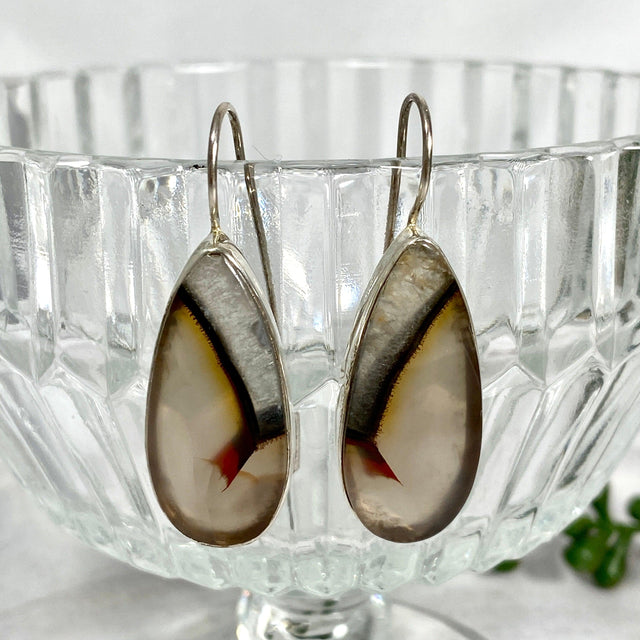 Sardonyx teardrop fixed hook earrings KEGJ1144 - Nature's Magick