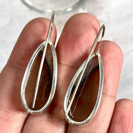 Sardonyx teardrop fixed hook earrings KEGJ1144 - Nature's Magick