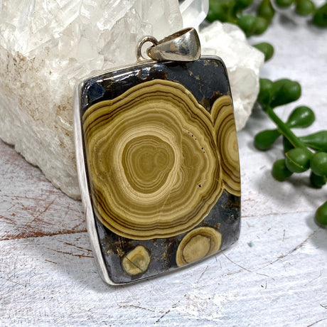 Schalenblende square cabochon pendant KPGJ2196 - Nature's Magick