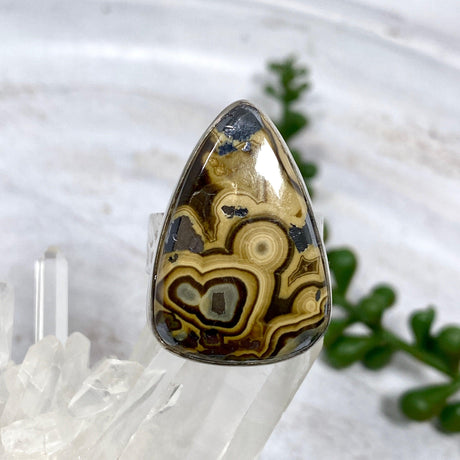 Schalenblende teardrop beaten band ring s.9 KRGJ1648 - Nature's Magick