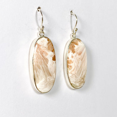 Scolecite oval earrings KEGJ1323