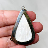 Scolecite Teardrop Pendant in a Decorative Setting KPGJ4508 - Nature's Magick