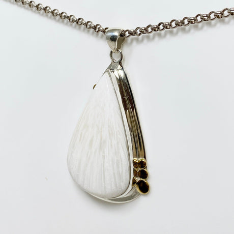 Scolecite Teardrop Pendant in a Decorative Setting KPGJ4508 - Nature's Magick