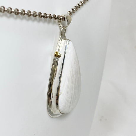 Scolecite Teardrop Pendant in a Decorative Setting KPGJ4508 - Nature's Magick