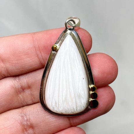 Scolecite Teardrop Pendant in a Decorative Setting KPGJ4509 - Nature's Magick