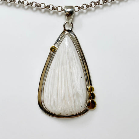 Scolecite Teardrop Pendant in a Decorative Setting KPGJ4509 - Nature's Magick