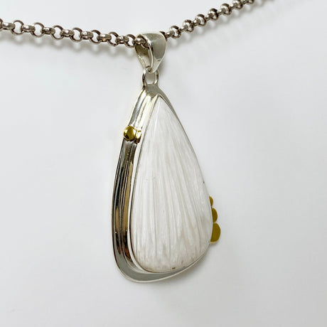 Scolecite Teardrop Pendant in a Decorative Setting KPGJ4509 - Nature's Magick