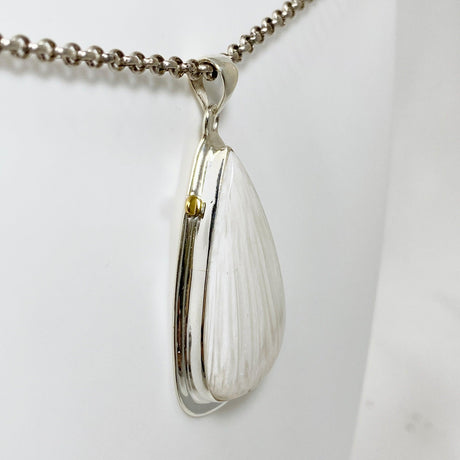 Scolecite Teardrop Pendant in a Decorative Setting KPGJ4509 - Nature's Magick