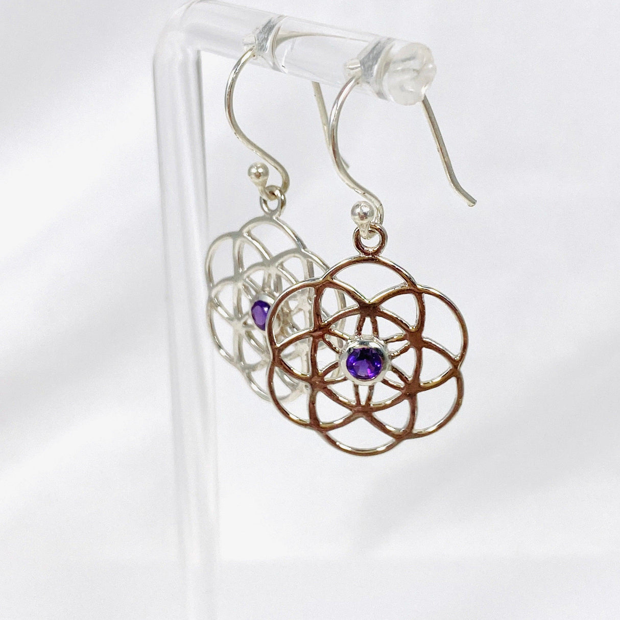 Seed of Life earring with Amethyst SSE24 - Nature's Magick