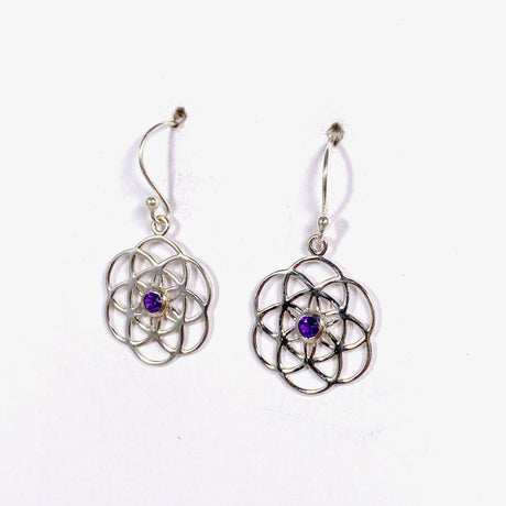 Seed of Life earring with Amethyst SSE24 - Nature's Magick