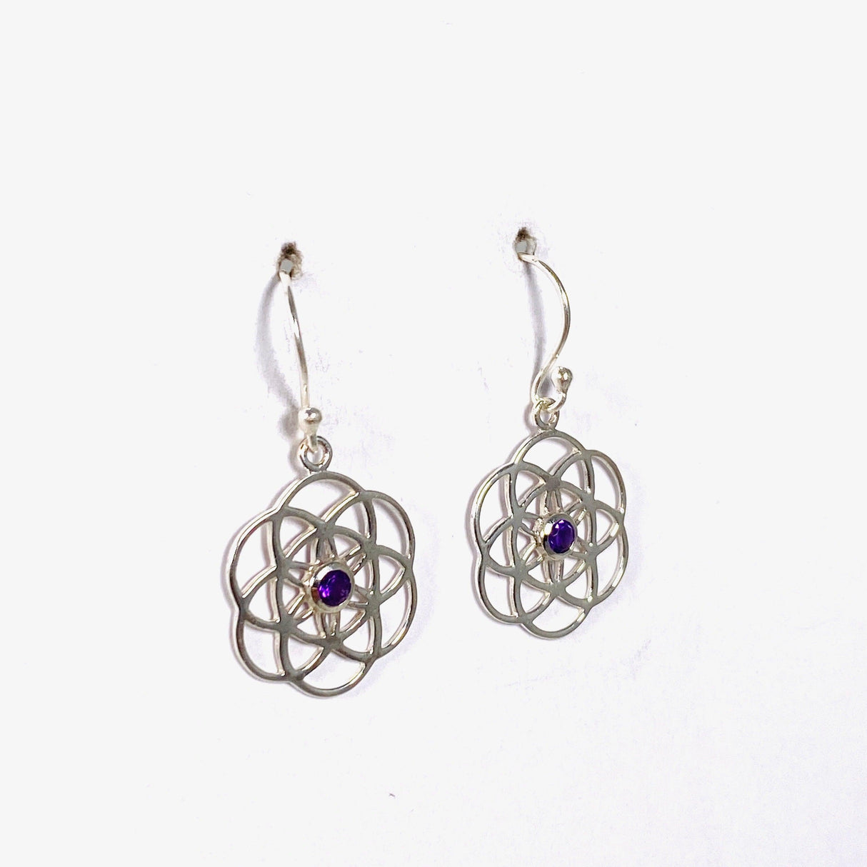 Seed of Life earring with Amethyst SSE24 - Nature's Magick