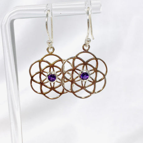 Seed of Life earring with Amethyst SSE24 - Nature's Magick