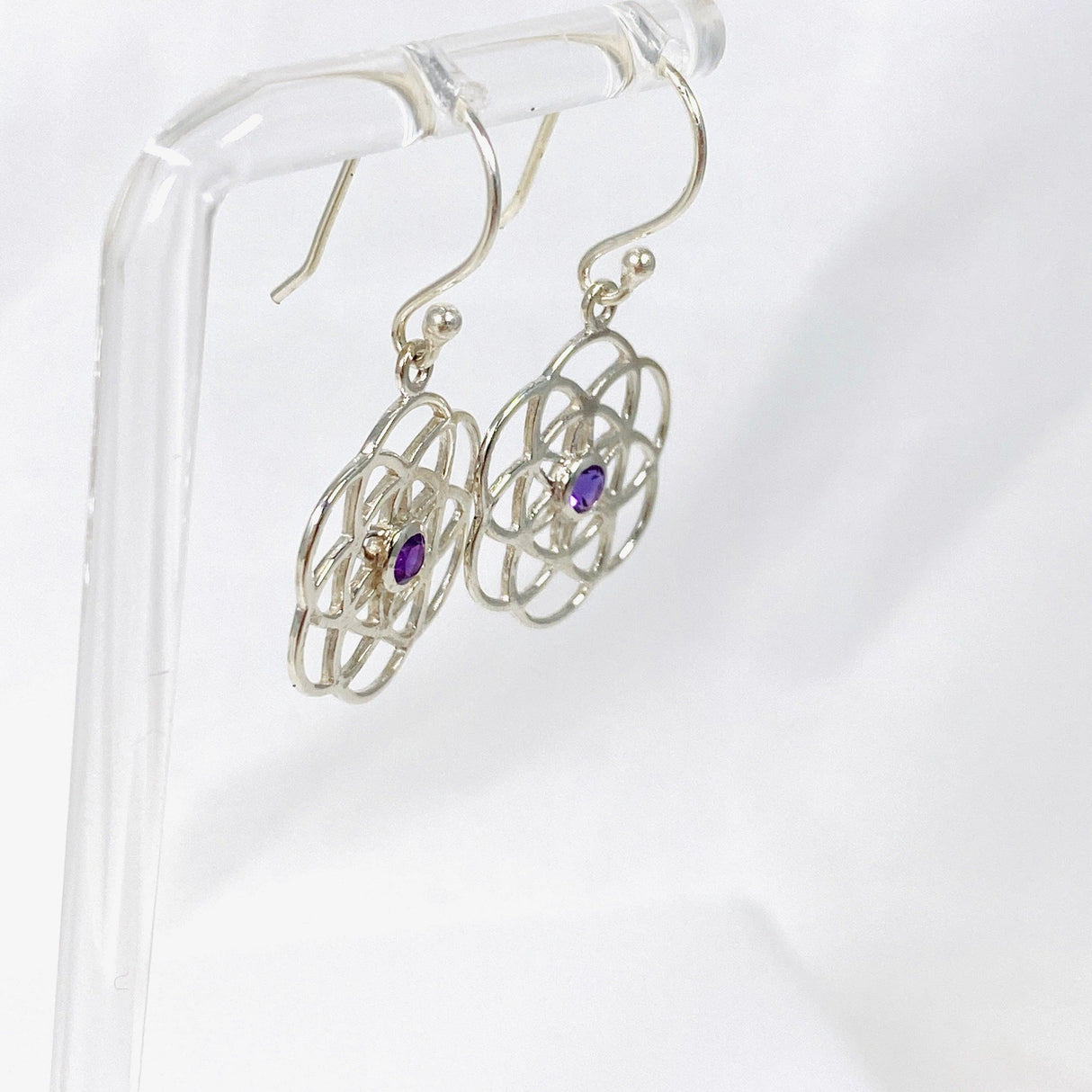 Seed of Life earring with Amethyst SSE24 - Nature's Magick