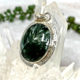 Seraphinite oval cabochon pendant with beaten banding KPGJ2511 - Nature's Magick