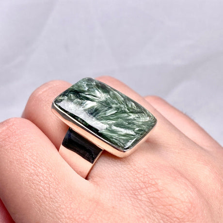 Seraphinite rectangular ring s.12 KRGJ2828 - Nature's Magick