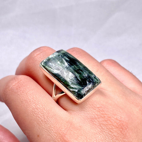 Seraphinite rectangular ring s.8 KRGJ2823 - Nature's Magick