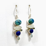 Shattuckite, Lapis Lazuli and Moonstone Multi-stone Earrings KEGJ1445 - Nature's Magick