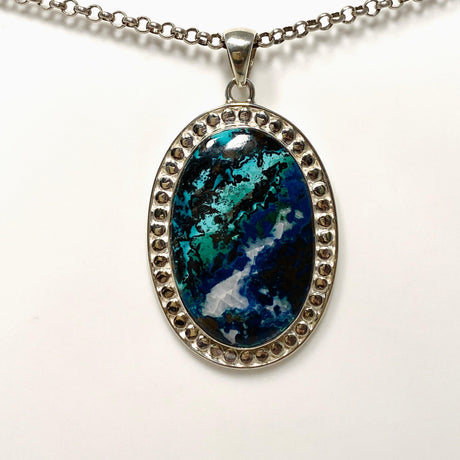 Shattuckite Oval Pendant in a Decorative Setting KPGJ4420 - Nature's Magick