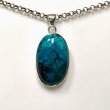 Shattuckite Oval Pendant in a Hammered Setting KPGJ4414 - Nature's Magick