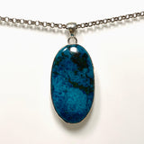 Shattuckite Oval Pendant in a Hammered Setting KPGJ4415 - Nature's Magick