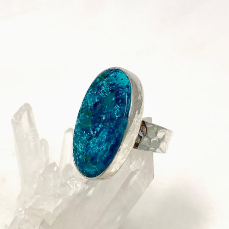 Shattuckite Oval Ring with a Hammered Band Size 8.5 KRGJ3229 - Nature's Magick