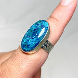 Shattuckite Oval Ring with a Hammered Band Size 8.5 KRGJ3229 - Nature's Magick