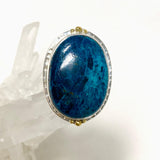 Shattuckite Oval Ring with Brass Accents Size 9 KRGJ3227 - Nature's Magick