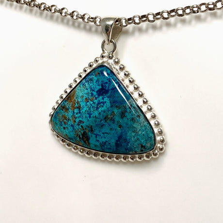 Shattuckite Teardrop Pendant in a Decorative Setting KPGJ4427 - Nature's Magick