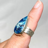 Shattuckite Teardrop Ring with a Hammered Band Size 8 KRGJ3218 - Nature's Magick