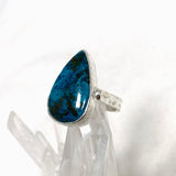 Shattuckite Teardrop Ring with a Hammered Band Size 8 KRGJ3220 - Nature's Magick