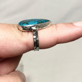 Shattuckite Teardrop Ring with a Hammered Band Size 8 KRGJ3220 - Nature's Magick