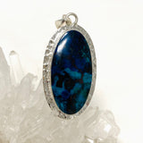 Shattuckite with Cuprite Oval Pendant in a Hammered Setting KPGJ4417 - Nature's Magick