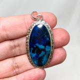 Shattuckite with Cuprite Oval Pendant in a Hammered Setting KPGJ4417 - Nature's Magick