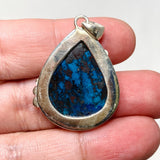 Shattuckite with Cuprite Teardrop Pendant in a Decorative Setting KPGJ4429 - Nature's Magick