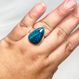 Shattuckite with Dioptase and Chrysocolla Teardrop Ring Size 10 KRGJ3224 - Nature's Magick