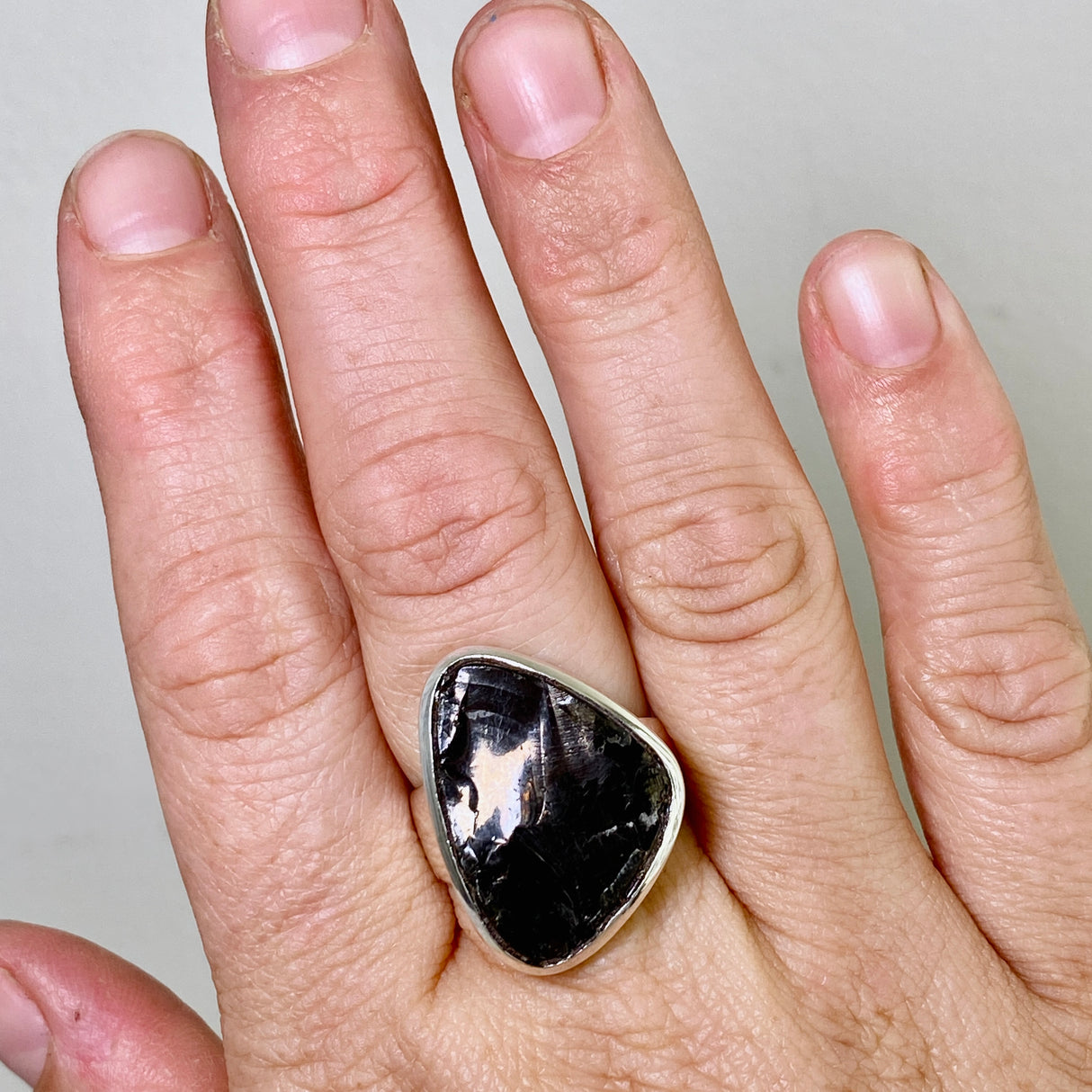 Shungite Freeform Raw Ring Size 8.5 PRGJ788