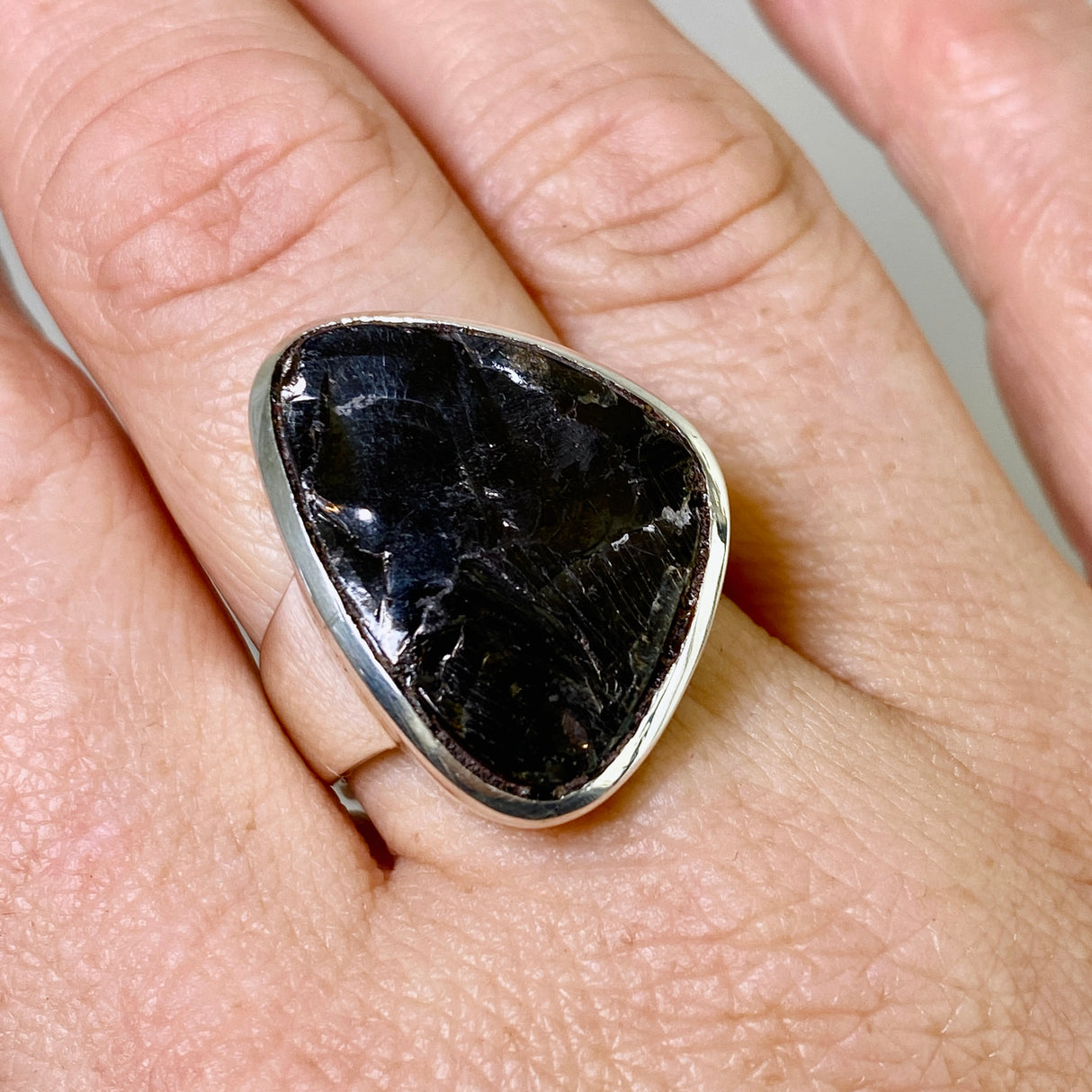 Shungite Freeform Raw Ring Size 8.5 PRGJ788