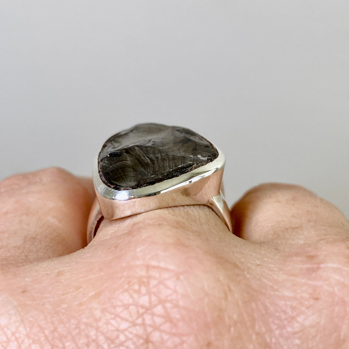 Shungite Freeform Raw Ring Size 8.5 PRGJ788