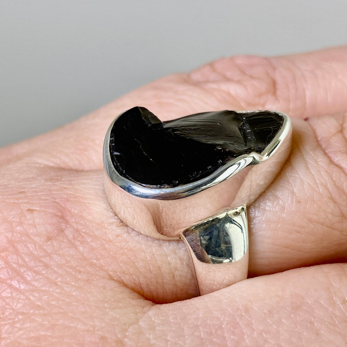 Shungite Teardrop Raw Ring Size 8 PRGJ790