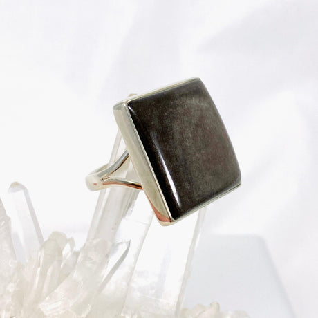 Silver Sheen Obsidian square ring s.11 KRGJ2921 - Nature's Magick