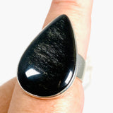 Silversheen Obsidian teardrop ring s.9 KRGJ2925 - Nature's Magick